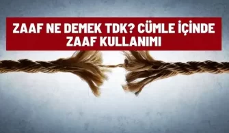 zaaf ne demek tdk anlami