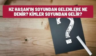 hz hasanin soyundan gelenlere ne denir