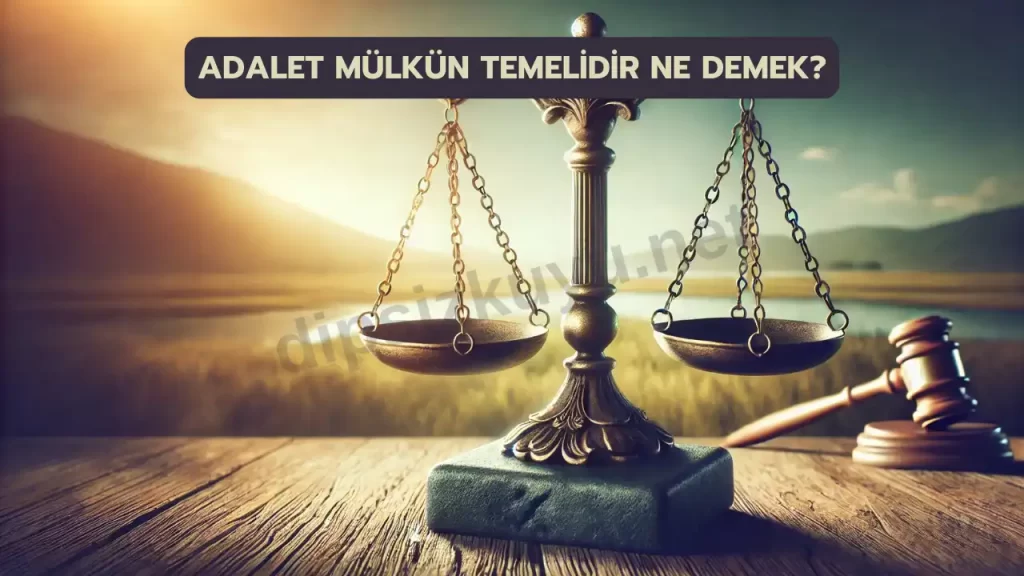 Adalet Mülkün Temelidir Sözünden Ne Anlıyorsunuz?