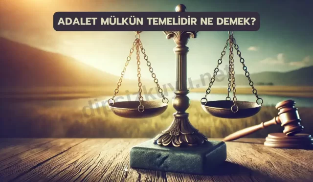 adalet mulkun temelidir sozunden ne anliyorsunuz