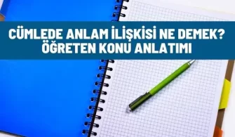 cumlede anlam iliskisi ne demek