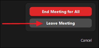 zoom leave meeting