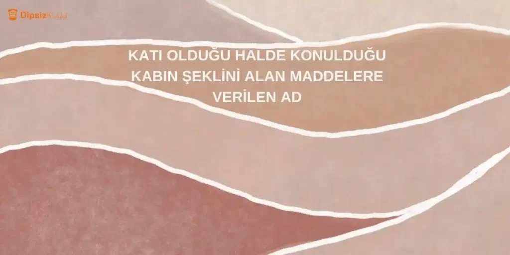 Katı Olduğu Halde Konulduğu Kabın Şeklini Alan Maddelere Verilen Ad